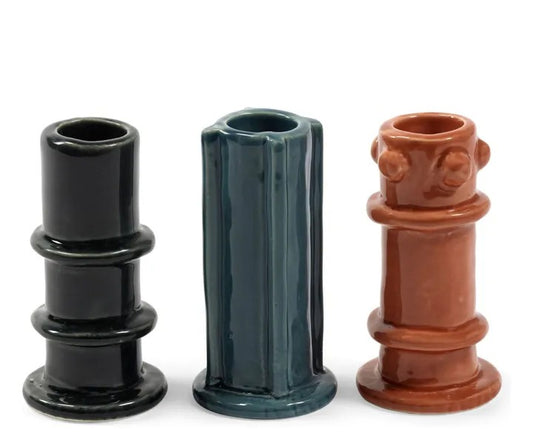 Candle Holder Set – Glazed Molly (Set of 3)