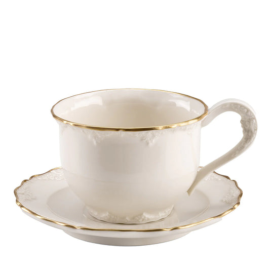 Irene Set of 2 White & Gold Tea Cups