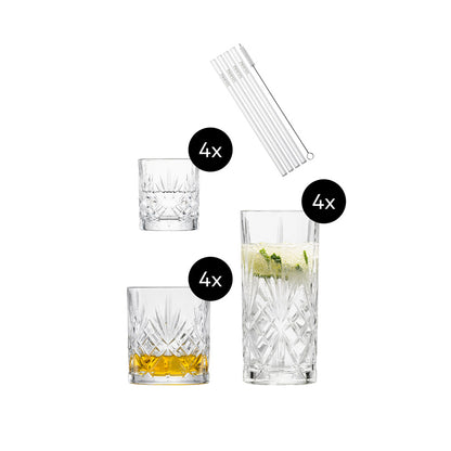 Show Assorted Bar Glasses, Set of 17