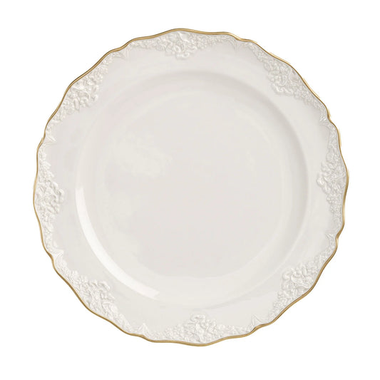 Irene Set of 2 Large White & Gold Dinner Plates