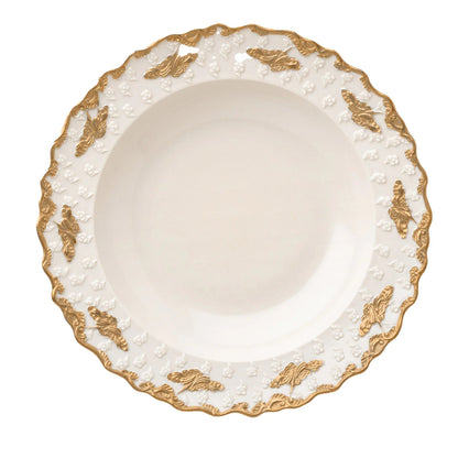 Lucia Set of 2 White & Gold Soup Plates