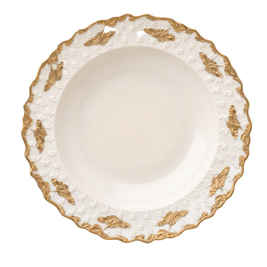 Lucia Set of 2 White & Gold Soup Plates