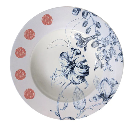 Marie Antoinette Black and Red Set of 2 Soup Plates