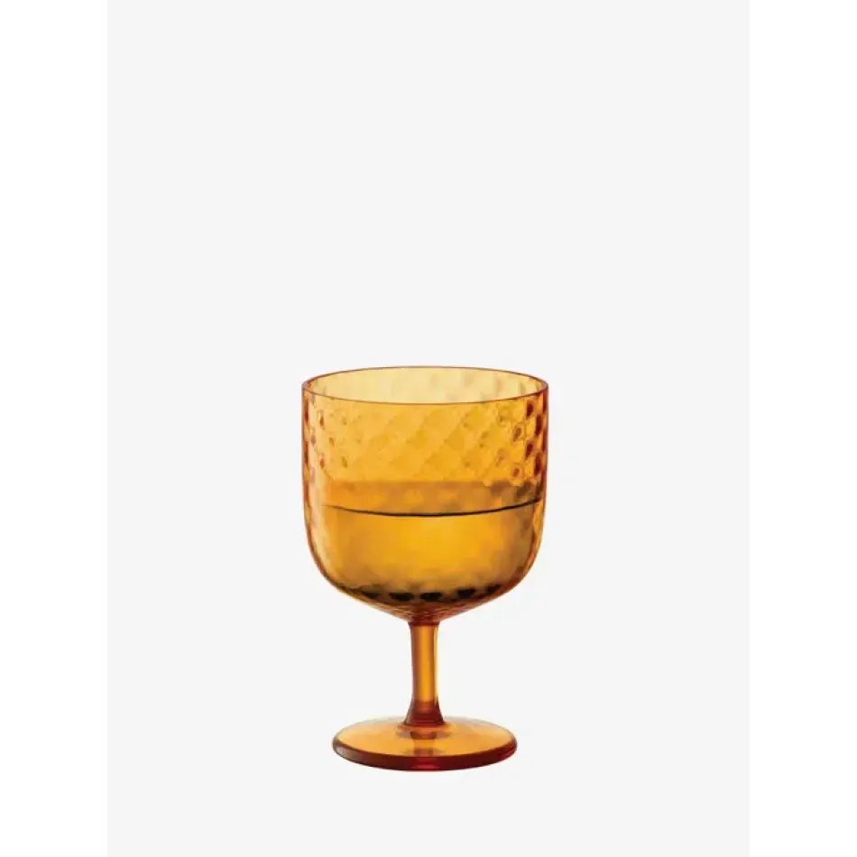 Dapple Wine Glass 11 oz Sun Amber, Set of 2