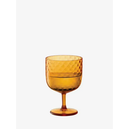 Dapple Wine Glass 11 oz Sun Amber, Set of 2