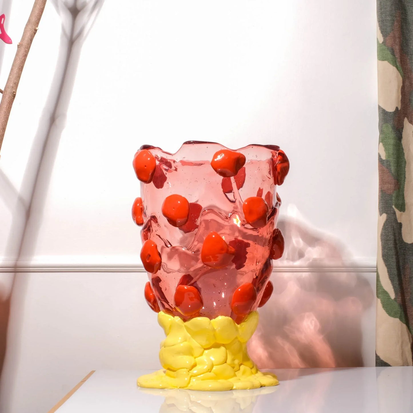 Nugget Vase Extra Colour - Light Fuchsia, Rusty Brown, Pastel Yellow