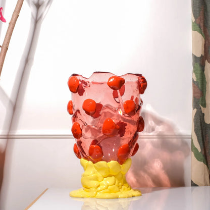 Nugget Vase Extra Colour - Light Fuchsia, Rusty Brown, Pastel Yellow