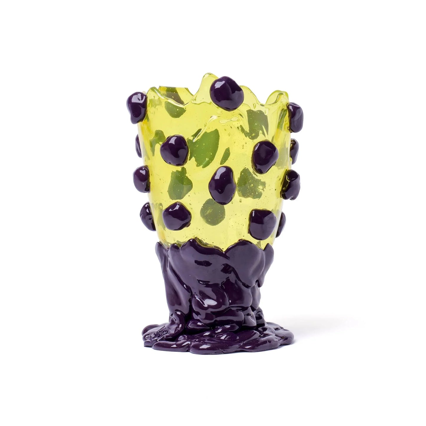 Nugget Vase - Clear Yellow, Aubergine