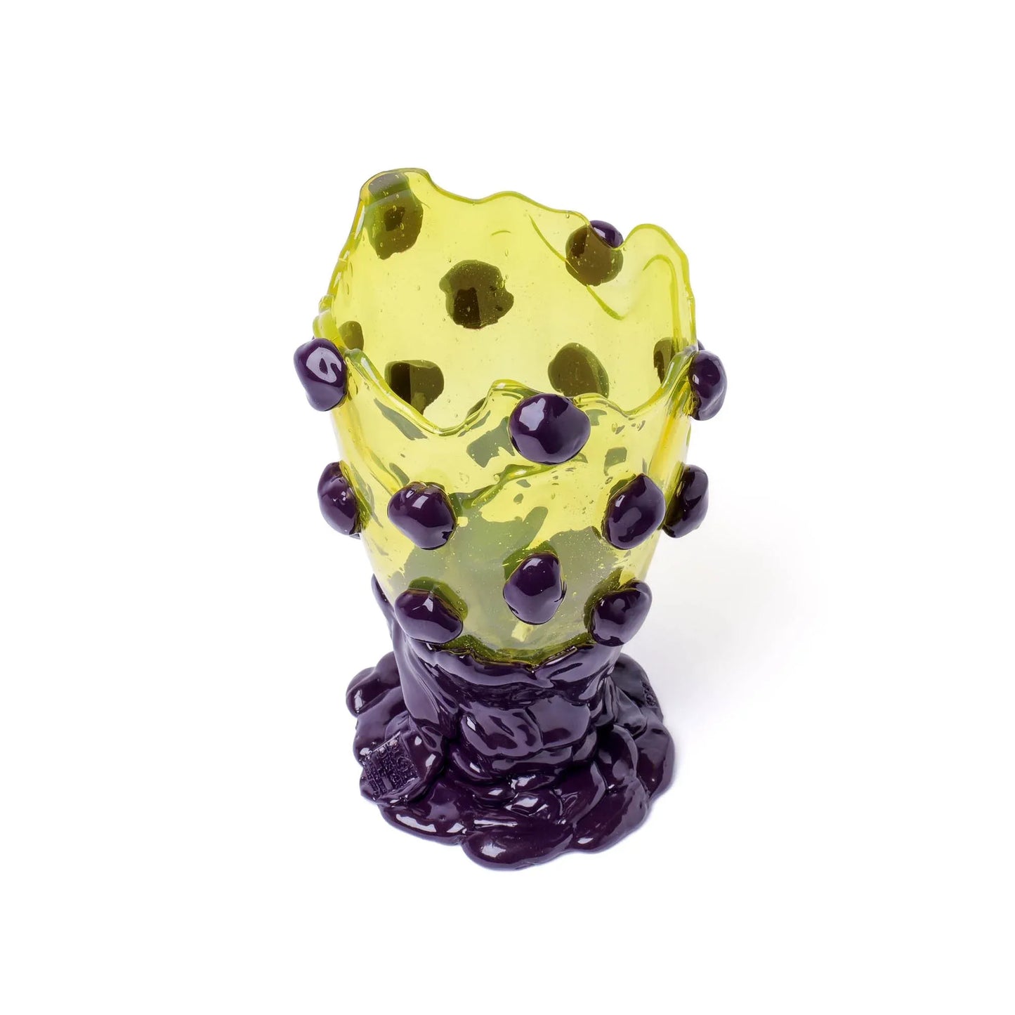 Nugget Vase - Clear Yellow, Aubergine