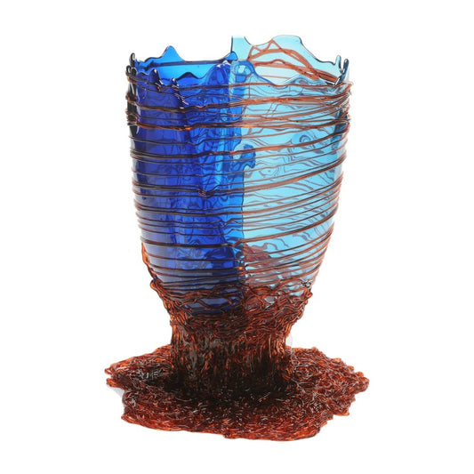 Spaghetti Vase - Clear Blue, Light Blue, Dark Ruby