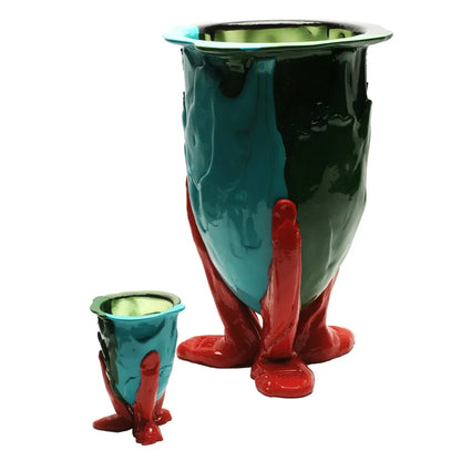 Amazonia Vase - Green, Turquoise, Coral Red