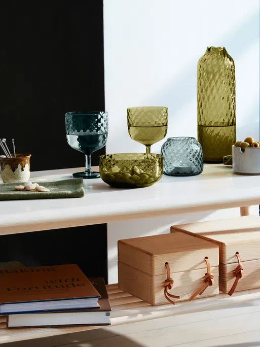 Dapple Wine Glass 11 oz Sun Amber, Set of 2