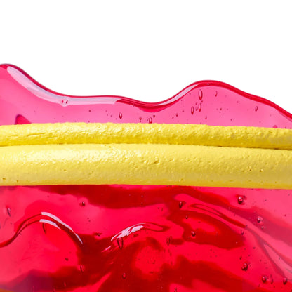 Pompitu I Vase - Clear Fuchsia, Pastel Yellow