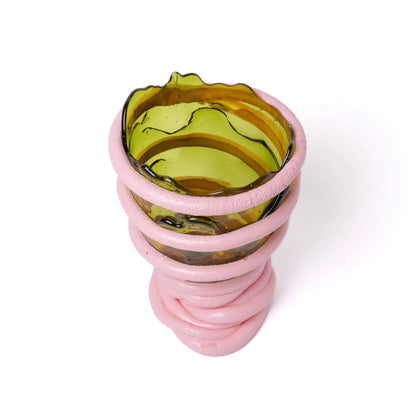 Pompitu I Vase - Bottle Green, Salmon