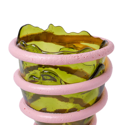 Pompitu I Vase - Bottle Green, Salmon