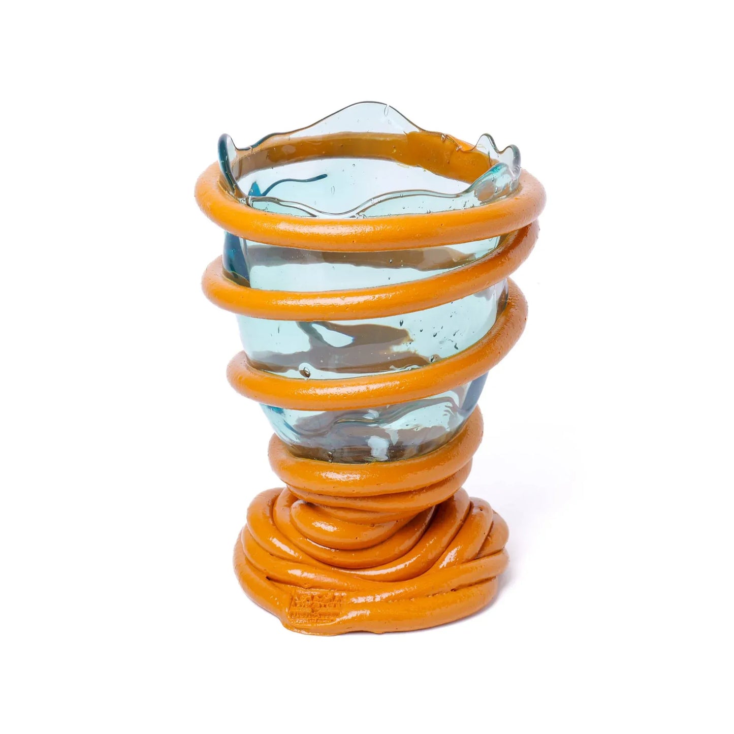 Pompitu I Vase - Aqua, Ochre