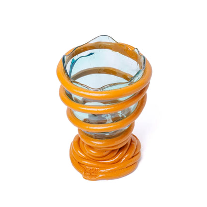 Pompitu I Vase - Aqua, Ochre