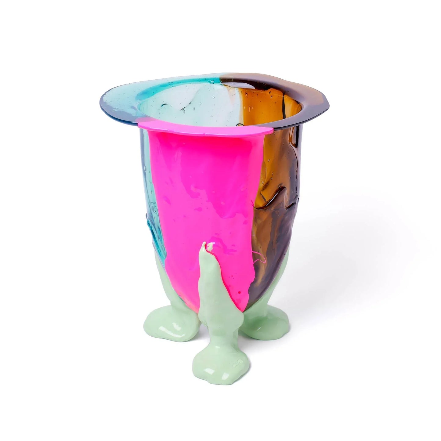 Amazonia Vase - Clear Aqua, Brown, Fluo Fuchsia, Mint