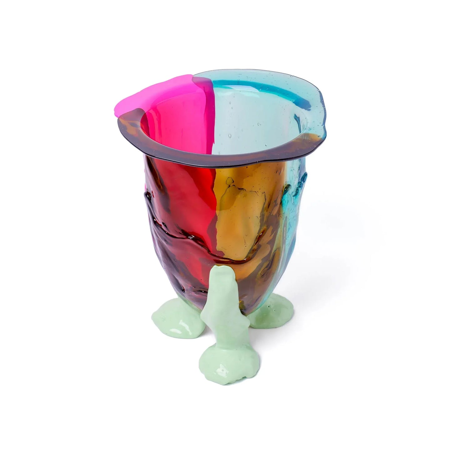Amazonia Vase - Clear Aqua, Brown, Fluo Fuchsia, Mint