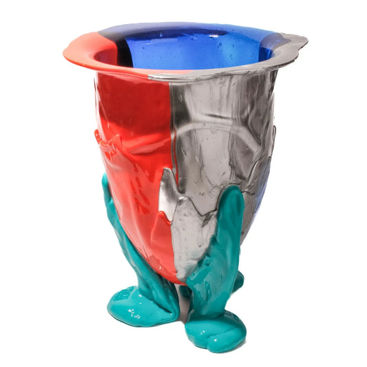 Amazonia Vase - Blue, Orange, Silver, Turquoise