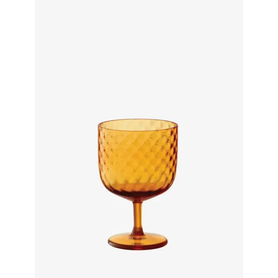 Dapple Wine Glass 11 oz Sun Amber, Set of 2
