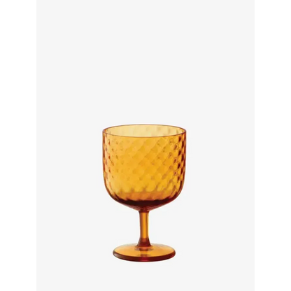 Dapple Wine Glass 11 oz Sun Amber, Set of 2