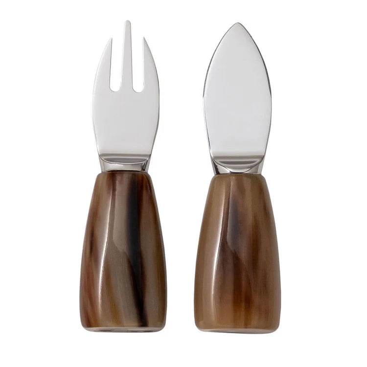 Parmigiano Serving Cutlery with Horn Handles