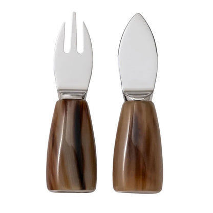 Parmigiano Serving Cutlery with Horn Handles