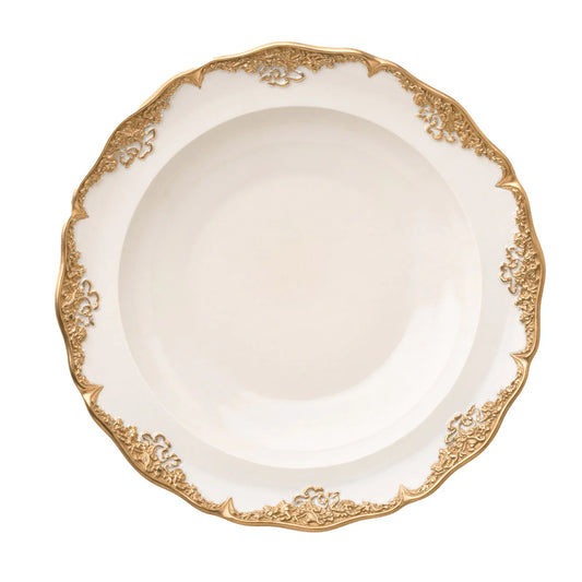 Irene Set of 2 White & Gold Soup Plates