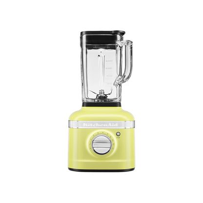 Yellow KitchenAid blender on a white background