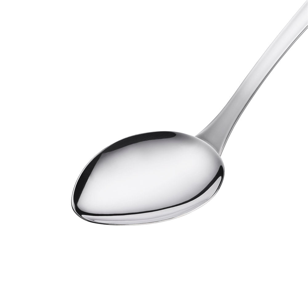 kitchen utensil set-Silver spoon on a white background