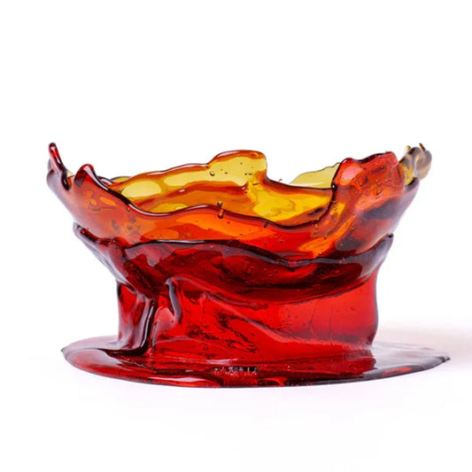 Big Collina Vase Extra Colour - Clear Amber And Dark Ruby