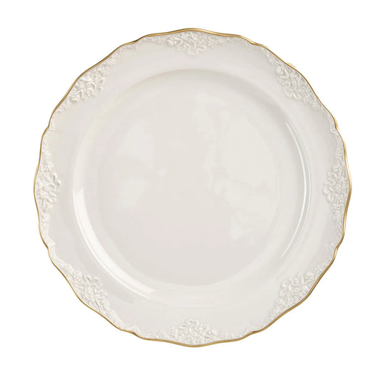 Irene Set of 2 Medium White & Gold Dinner Plates