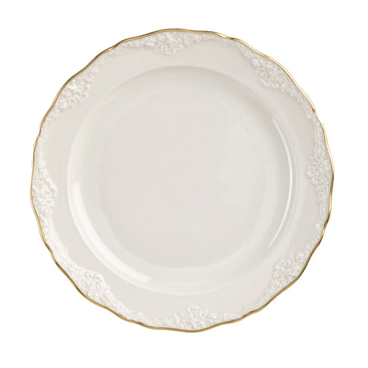 Irene Set of 2 Small White & Gold Dinner Plates