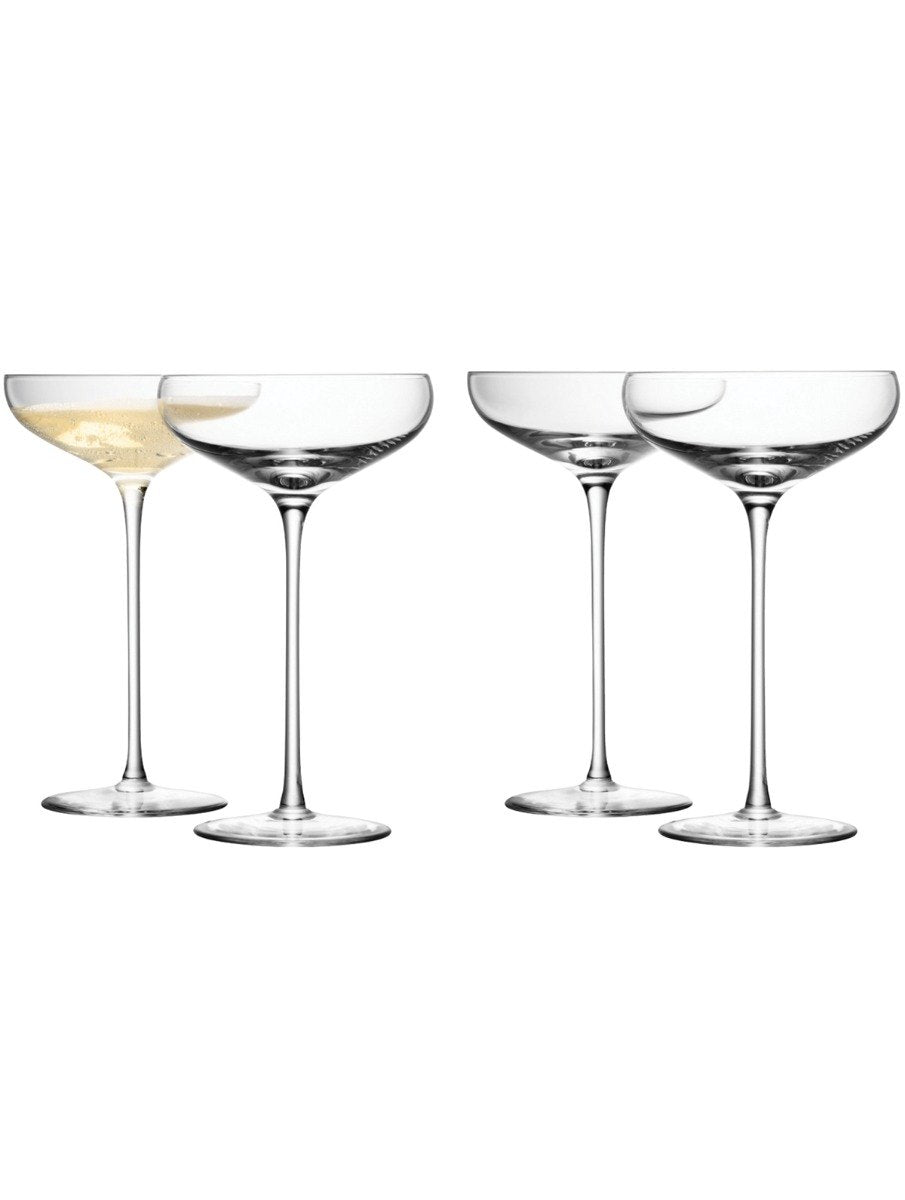 Wine Champagne Saucer 300ml Clear x 4