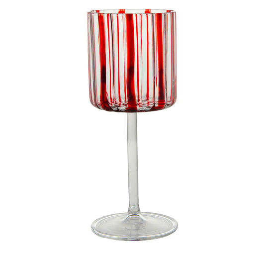 Red Stripes Wine Goblet