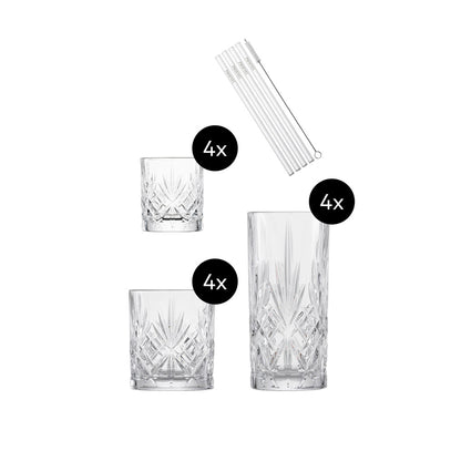 Show Assorted Bar Glasses, Set of 17