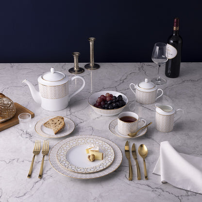 Noritake Ripple Gold Tea Service, Set of 29