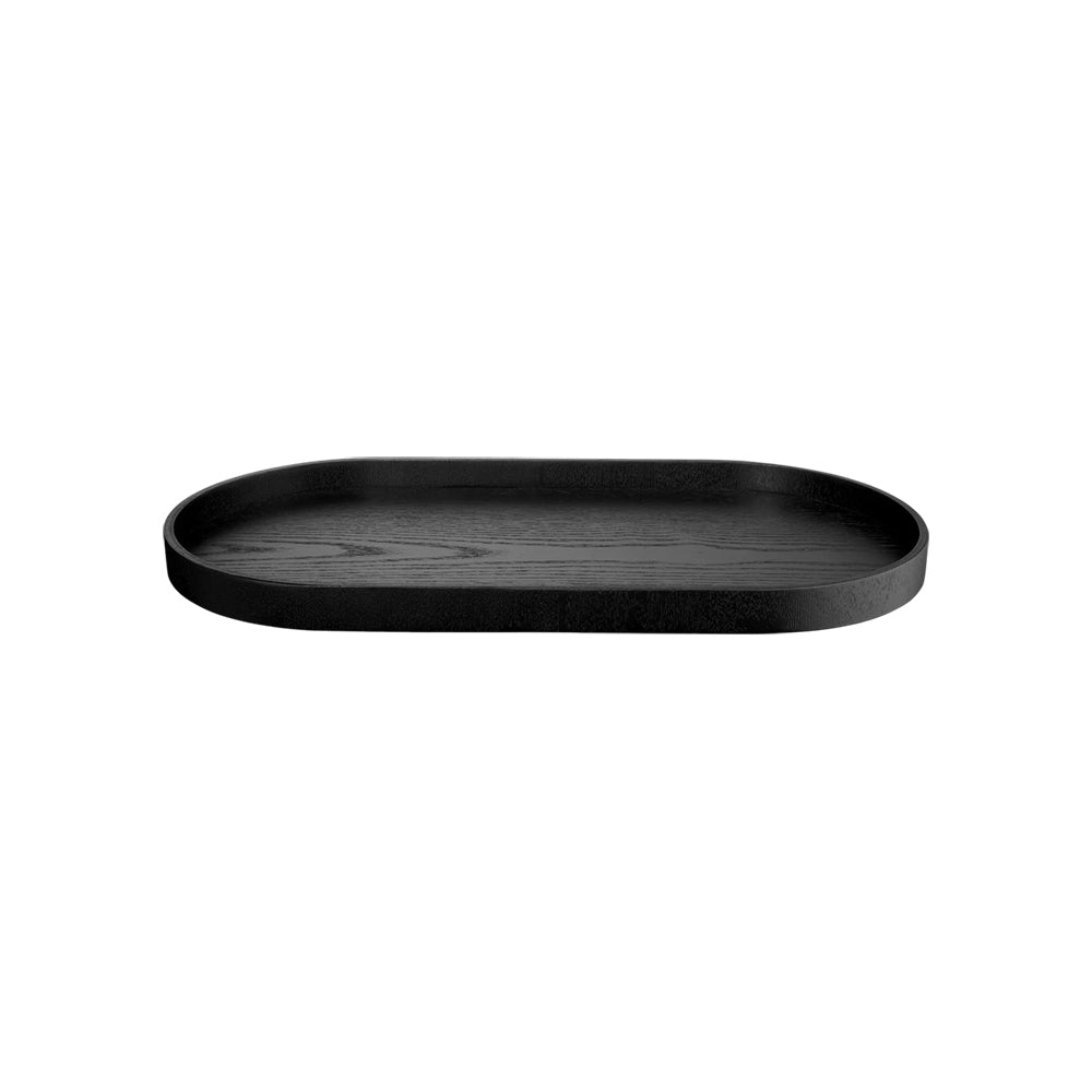 ASA Wood Oval Tray Black Matte