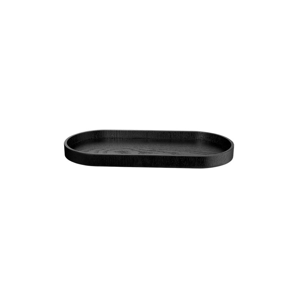 ASA Wood Oval Tray Black Matte