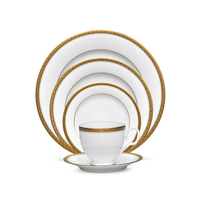 Noritake Charlotta Gold Dinnerware, Set of 67