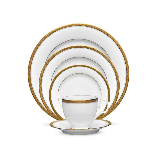 Noritake Charlotta Gold Dinnerware, Set of 67