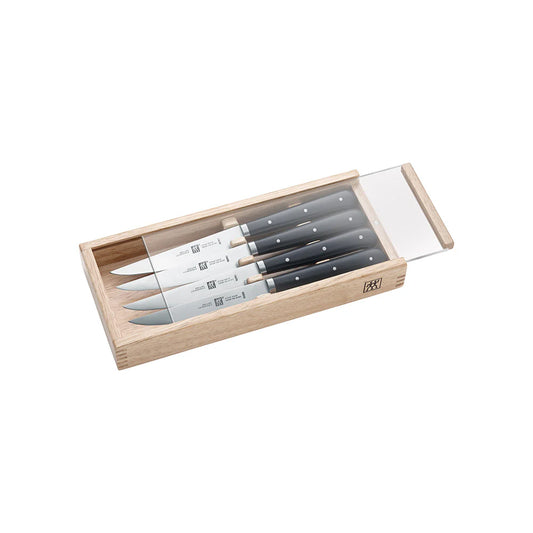 Steak Knives with Wooden Box, Set of 4