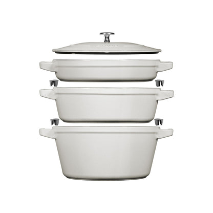 Stackable Cast Iron Cookware, Set of 3