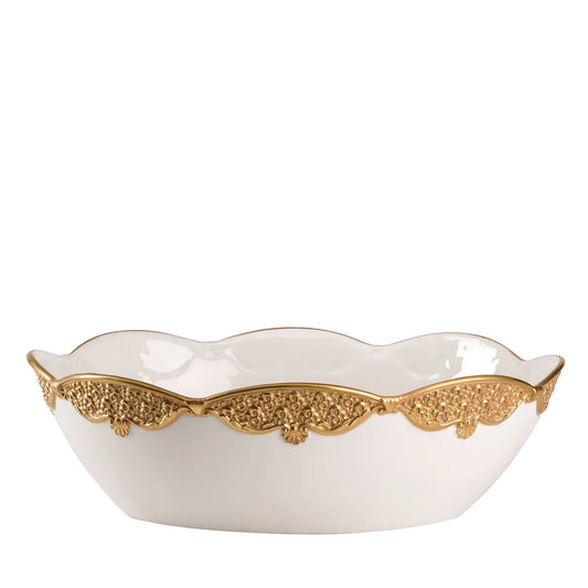 Caterina Oval White & Gold Bowl