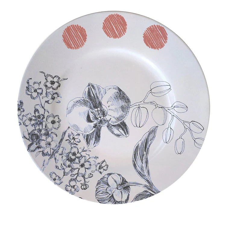 Marie Antoinette Black and Red Set of 2 Bread Plates