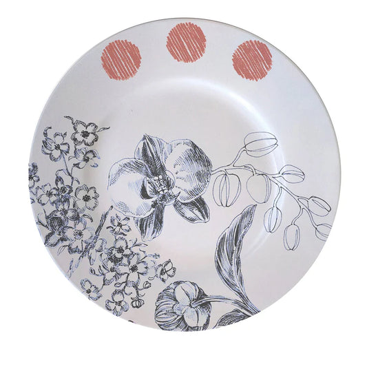 Marie Antoinette Black and Red Set of 2 Bread Plates