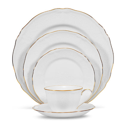 Noritake Princess Bouquet 67 Piece Dinner Set, Gold