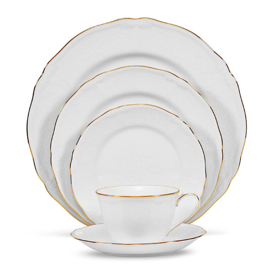 Noritake Princess Bouquet 67 Piece Dinner Set, Gold