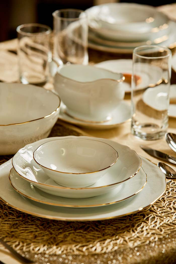 Noritake Princess Bouquet 67 Piece Dinner Set, Gold